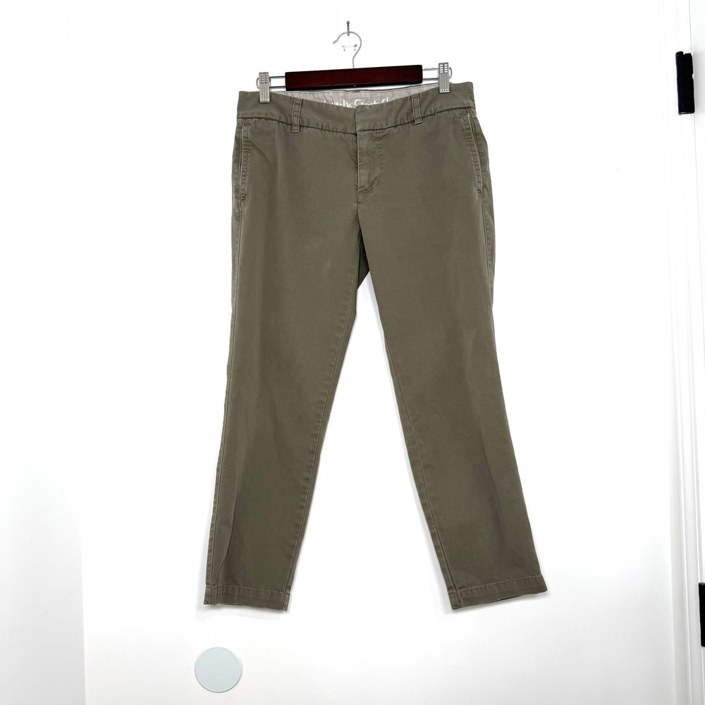 J.Crew City Fit Broken-In Scout Chinos Size 4 Short Olive Small Flaw